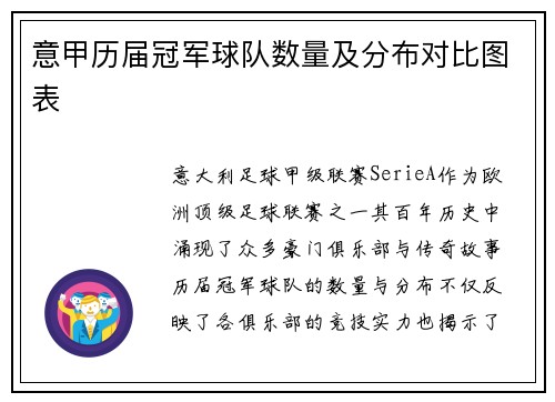 意甲历届冠军球队数量及分布对比图表